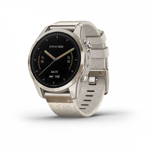 umnye-chasy-garmin-epix-pro-gen-2-sapphire-edition-42-mm-zolotistyj-korpus-s-nejlonovym-remeshkom-slivochnogo-cveta